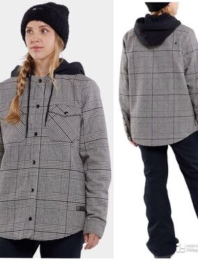 Volcom Insulated Hooded Flannel Jacket Medium Like New